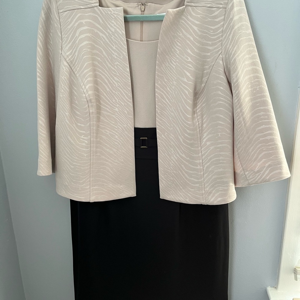 Sandra Darren Beige and Black Mini Dress